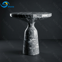 Petites tables d'appoint pour salon, table d'appoint minimaliste en marbre de luxe, meubles en pierre gris foncé, table basse d'appoint pour hôtel