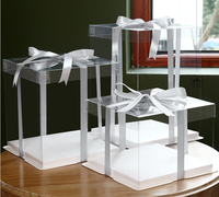 Boîte à gâteau transparente portable de 4, 6 et 8 pouces, fournisseur d'emballages pour boulangerie