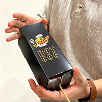 Boîte à hot-dogs en carton kraft recyclé de qualité alimentaire, style tiroir, personnalisable, résistante à l'huile et anti-fuite, pour vente en gros et plats à emporter