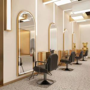 Produits tendance 2025 Salon de coiffure et de barbier Table de coiffure murale pour coloration à chaud avec éclairage au sol unilatéral - Product Image 5