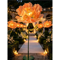 Fleur de pivoine artificielle géante en soie à ouverture et fermeture automatiques pour la décoration d'événements festifs, mariages et Noël