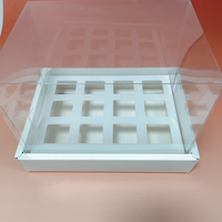 Boîte à dessert transparente carrée avec couvercle en plastique, vente en gros de boîtes à dessert XJH, vente chaude