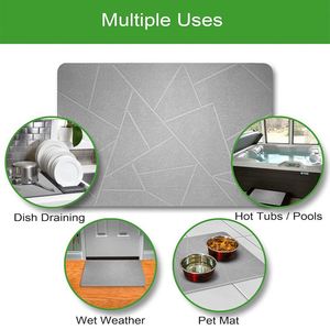 Latest Products Gray Super Bathroom <b>Mat</b> Water Absorbent <b>Kitchen</b> Diatonic Bath Shower Door <b>Floor</b> Water Absorbent <b>Mat</b> <b>for</b> Bathroom - Product Image 6