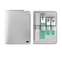 WELLFLYER MS-882 S4 nouveautés ensemble créatif de manucure étui en cuir Logo personnalisable ensemble portable de coupe-ongles cadeau soins de beauté