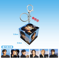Porte-clés cube numérique en plastique 35 mm avec pendentif photo, merchandising des idoles K-POP en tournée mondiale (AR V, Jimin, J-Hope, Jungkook, Suga, Jin)