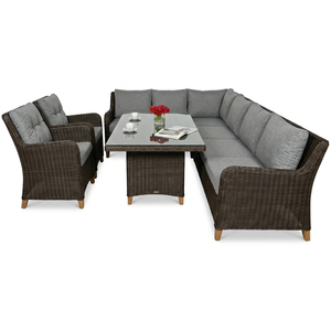 Ensemble de canapés d'extérieur en rotin tressé moderne et imperméable avec structure en acier pour parc, appartement, ferme, <span class=keywords><strong>jardin</strong></span> – Mobilier de luxe <span class=keywords><strong>6</strong></span> <span class=keywords><strong>places</strong></span> - Product Image 5