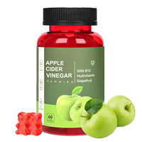 Complément alimentaire en gommes au vinaigre de cidre de pomme, multivitamines végétaliennes B12, marque privée OEM, pour adultes, soutien digestif et immunitaire