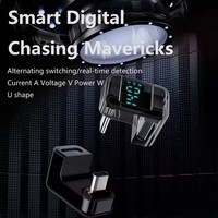 Adaptor konverter USB C 140W, dengan layar Digital tipe-c betina ke jantan, colokan bentuk U 40Gbps transmisi Data 8K proyeksi Video