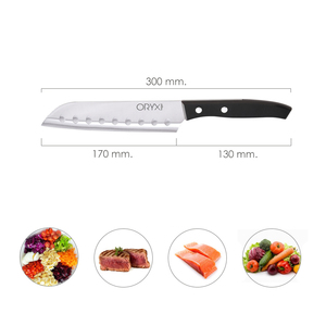 Coltello Santoku Aspen, Lama in Acciaio Inossidabile, 17 cm, Nero - Product Image 2