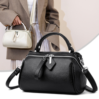 Sac à bandoulière pour femme en cuir véritable de luxe, cuir de vache, fermeture éclair, imperméable, durable, sangle réglable