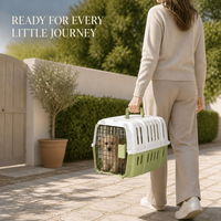 Petit transporteur pour animaux de compagnie avec bouton de fermeture rapide, conception en deux parties, porte métallique, coque lisse pour cochons d'Inde, transport quotidien et voyage