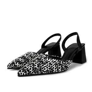 Zapatos de tacón alto de cuero personalizados de la marca ZAZB para mujer Sandalias cuerda de cáñamo tejida boda novia damas y chaussures pour Femmes