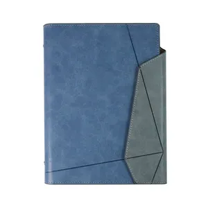 Personalizado A5 luxo PU couro capa diário planejador caderno diário com fecho magnético e caneta titular