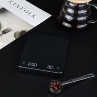 Balance à expresso avec minuteur, haute précision 0,1g 3kg, balance numérique pour café, outil de pesage pour le café filtre, la pâtisserie et les aliments, tapis en silicone