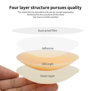 Coussinet d'allaitement imperméable réutilisable pâte à mamelon solide <span class=keywords><strong>sous</strong></span>-vêtements soutien-gorge <span class=keywords><strong>sous</strong></span>-<span class=keywords><strong>vide</strong></span> sans couture Anti-allergie sans colle couvre-mamelon en Silicone - Product Image 3