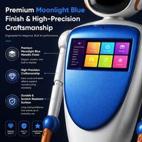 Nuevo Robot Guía Médico Moonlight Blue Martin con Navegación SLAM y ABS + PC de Alta Resistencia para Tratamiento y Consulta en Hospitales