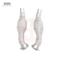 Downpipe SDO yang telah ditingkatkan dengan peredam panas, hasil akhir mentah untuk Ferrari F430 4.3L Spider Berlinetta V8 2004-2009 F131EVO