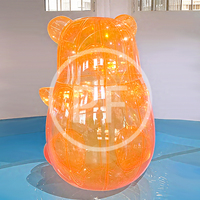 Ours coloré Portable fête événement décor PVC gonflable ours en peluche Transparent néon rose gonflable géant PVC ours