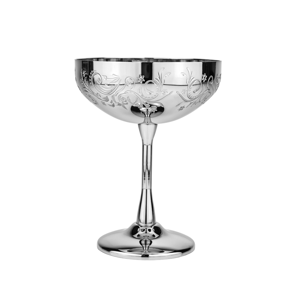 Fleur gravée en argent