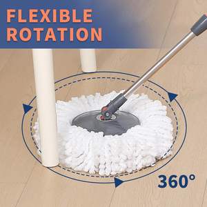 Juego de fregona giratoria 360 al por mayor con cubo de microfibra, cabezal de tela y tecnología de separación de agua sucia - Product Image 2