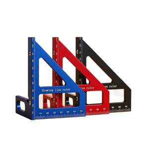 <span class=keywords><strong>Règle</strong></span> triangulaire en alliage d'aluminium <span class=keywords><strong>de</strong></span> qualité 6063, spéciale pour le travail du bois, multifonctionnelle, pour le dessin <span class=keywords><strong>de</strong></span> lignes et la mesure en menuiserie - Product Image 3