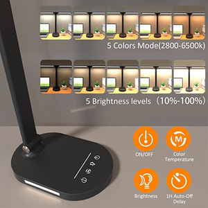 Modern Portable Folding <b>Plug</b>-in <b>USB</b> Touch Control Double Head LED Reading Light Table Desk Lamp - Product Image 5