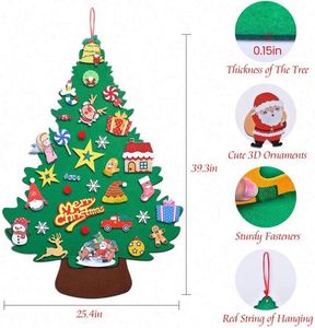 DIY Felt <b>Christmas</b> <b>Tree</b> 3.2FT with 33Pcs Detachable Ornaments <b>Wall</b> Hanging <b>Christmas</b> Decorations Felt Craft Kits for Kids - Product Image 2