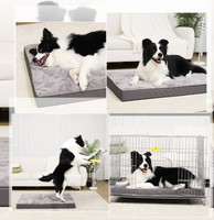 Lit pour chien en mousse à mémoire de forme orthopédique, grand matelas pour animaux de compagnie avec housse amovible et lavable, lit pour chien luxueux et confortable