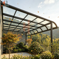 Abri de Pluie Manuel Extérieur en Aluminium, Structure en Alliage Antirouille, Résistant aux Intempéries, Protection UV, pour Patio, Porte de Maison, Balcon
