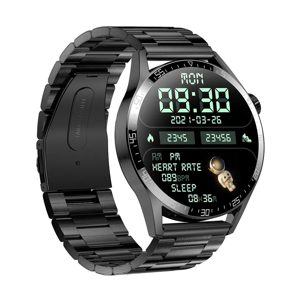 H3 라운드 스마트 시계 지원 사용자 정의 다이얼 수면 모니터링 및 건강 추적 메시지 알림 NFC 스마트 시계 H3