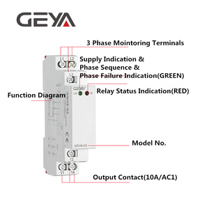GEYA GRV8-03 M265 3P+N Monitoring Voltage Relay <strong>3</strong> <strong>Phase</strong> 4 Wires <strong>Control</strong> Relay 10A 220V - Product Image 3