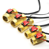 Laiton 1 "Fil G1/2 G3/4 G1 Effet Hall Liquide Débitmètre Capteurs Chauffer L'eau Débitmètre Capteur Avec Capteur de Température