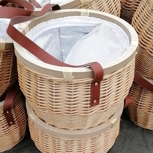 Rổ Dã Ngoại Đan Bằng Liễu Gai Tròn Cách Nhiệt Sơ Cấp - Product Image 5