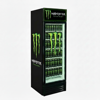 Congélateur vertical de 300 L avec porte vitrée pour boissons, réfrigérateur de présentation pour boissons énergisantes Monster, idéal pour les magasins de proximité
