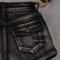 Shorts de mezclilla elásticos para mujer, corte ajustado, estilo Y2K, sexys, de tiro bajo, rasgados, casuales, desgastados, para verano