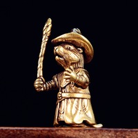 Ornement de bureau en laiton Magic Mouse, figurine de thé créative, décoration artisanale pour la maison et le bureau