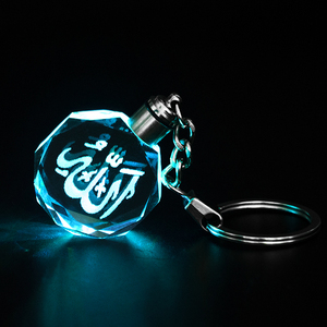 Chất lượng cao Cá nhân hoá biểu tượng tùy chỉnh pha lê LED móc khóa Octagon K9 3D laser hồi giáo Tinh thể thủy tinh <span class=keywords><strong>Keychain</strong></span> cho giveaway - Product Image 6