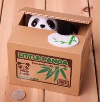 Panda salvadanaio, Panda Bank rubando moneta, Panda Coin Bank Little Panda Bamboo Bank salvadanaio automatico per ragazzi,