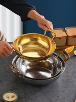 Casserole en acier inoxydable à motif flocon de neige, compatible induction et gaz, plusieurs tailles, or et argent, pour la maison