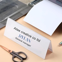 Porte-noms modernes en acrylique transparent 8,5x11, support de plaque nominative en acrylique léger, cadre de signalisation de bureau autoportant