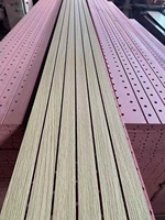 Panel Akustik MDF Berlubang Panel Insulasi Busa Akustik Panel Akustik Warna Pink Panel Dinding Geser Akustik