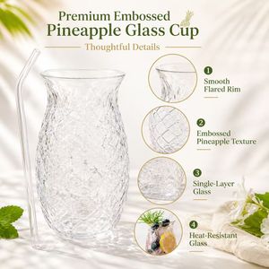 <span class=keywords><strong>Verre</strong></span> à cocktail et <span class=keywords><strong>mojito</strong></span> créatif en forme d'ananas, résistant à la chaleur, simple paroi, pour café/jus - Product Image 3