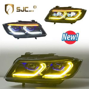 Fari Stile G20 SJC Auto per <span class=keywords><strong>BMW</strong></span> <span class=keywords><strong>Serie</strong></span> 3 E90 E91, Luci Diurne Bicolore Giallo e Bianco con Interruttore DRL, Ricambio Auto - Product Image 1