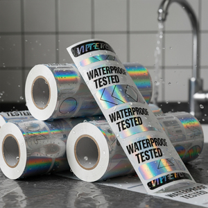 XJY Holographic Adhesive Paper Sheets Rolls Sticker Paper Holographic <strong>Vinyl</strong> Waterproof Custom Sticker - Product Image 3