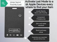 Traceur Bluetooth intelligent pour Apple Find My iPhone, certifié MFI, étanche IP68 pour portefeuille, utilisation intérieure ou extérieure