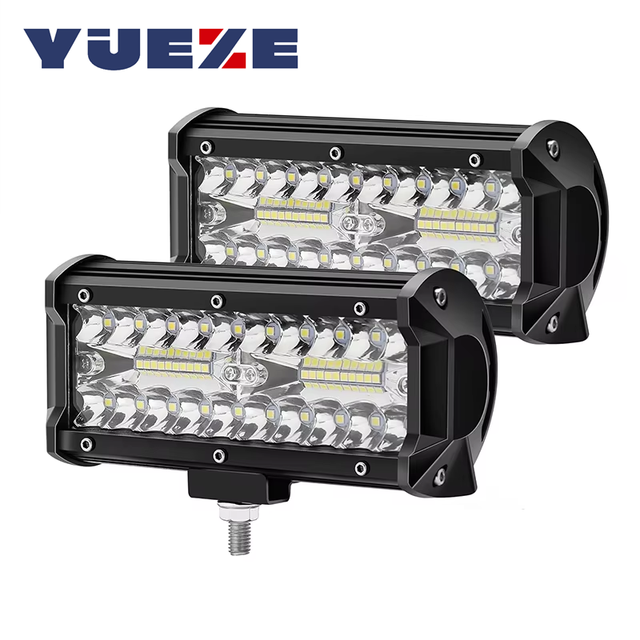 7Inch 120W LED Light Bar Spot Flood Combo Off Road Light Triple Row LED Work Light Driving Fog Lamps for Pickup Truck Jeep SUV