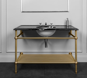 Salles de bain de luxe dans <span class=keywords><strong>les</strong></span> hôtels : Ensemble de salle de bain avec lavabo en céramique et base en acier vintage, mobilier de villa, meuble-lavabo artistique NEUF - Product Image 6