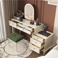 Coiffeuse moderne en bois massif, couleur crème, style français, pour chambre à coucher, avec écran LED extensible, durable, pour appartement