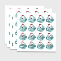 Impression personnalisée vinyle pvc étanche autocollant cadeau de Noël joyeux noël fenêtre autocollants étiquettes