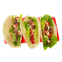 Support à tacos en plastique, forme vague, pour crêpes, vente chaude, support de plateau de qualité alimentaire, support à tacos pour four